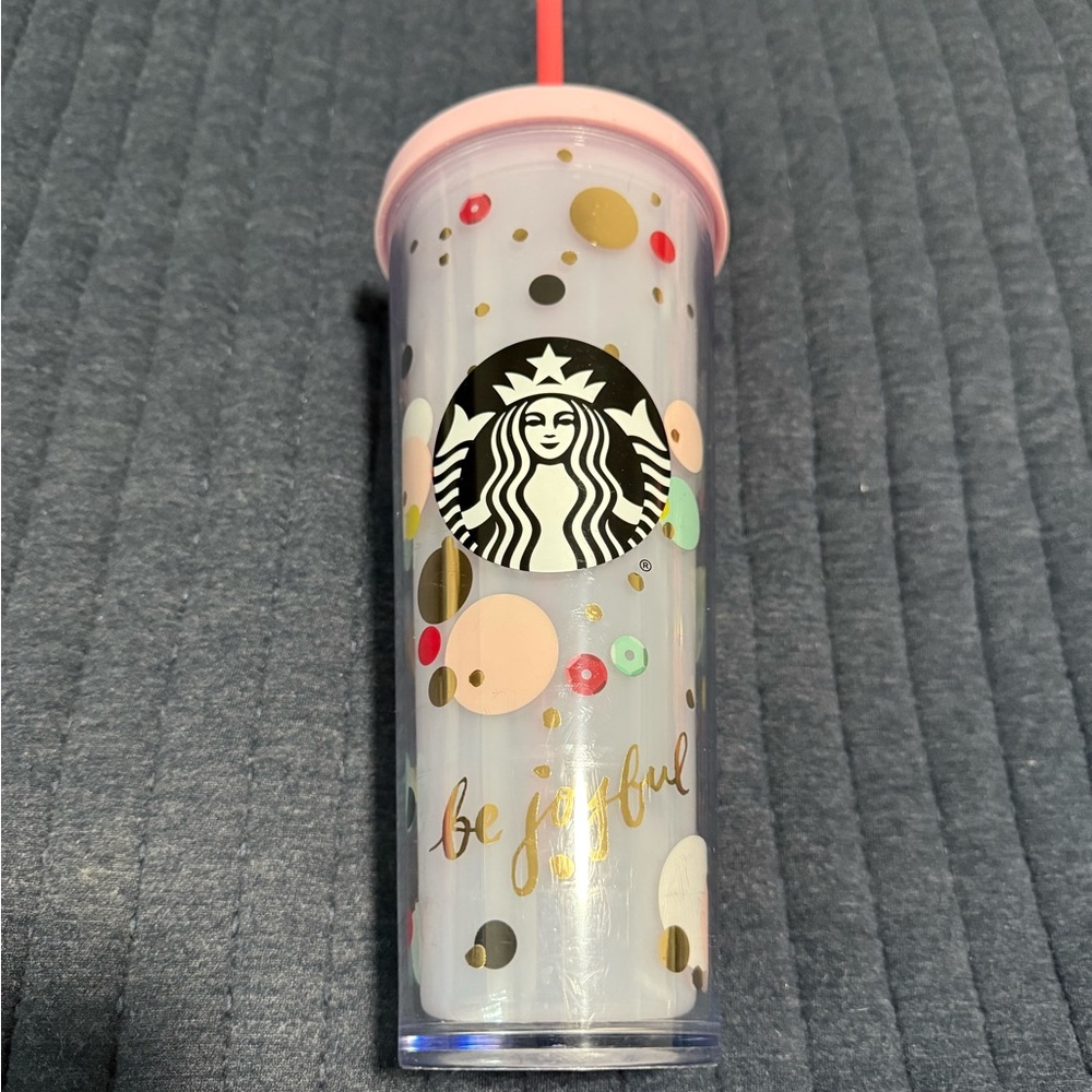 Starbucks Multicolor Tumbler with Pink Lid